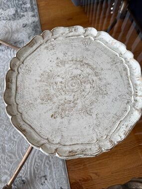 Distressed White Decorative Accent Tray
